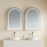 600X900X150Mm Ceto Olivia Matt White Arch Led Shaving Cabinet Pencil Edge Frontlit Cabinets