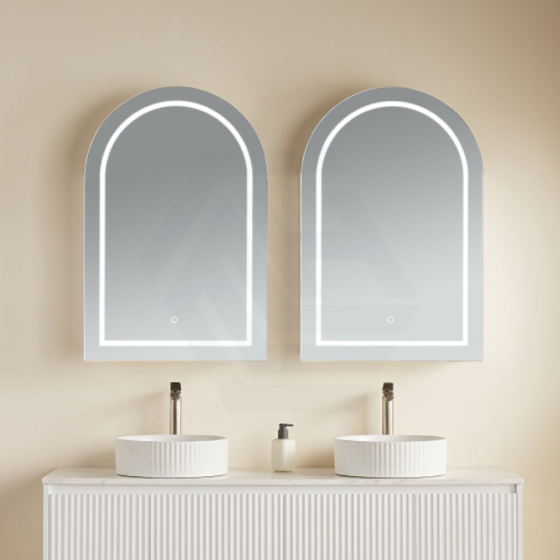 600X900X150Mm Ceto Olivia Matt White Arch Led Shaving Cabinet Pencil Edge Frontlit Cabinets