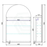 600X900X150Mm Ceto Olivia Matt White Arch Led Shaving Cabinet Pencil Edge Frontlit Cabinets