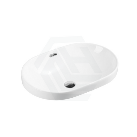 605X405X180Mm Inset Ceramic Basin Gloss White Oval Basins