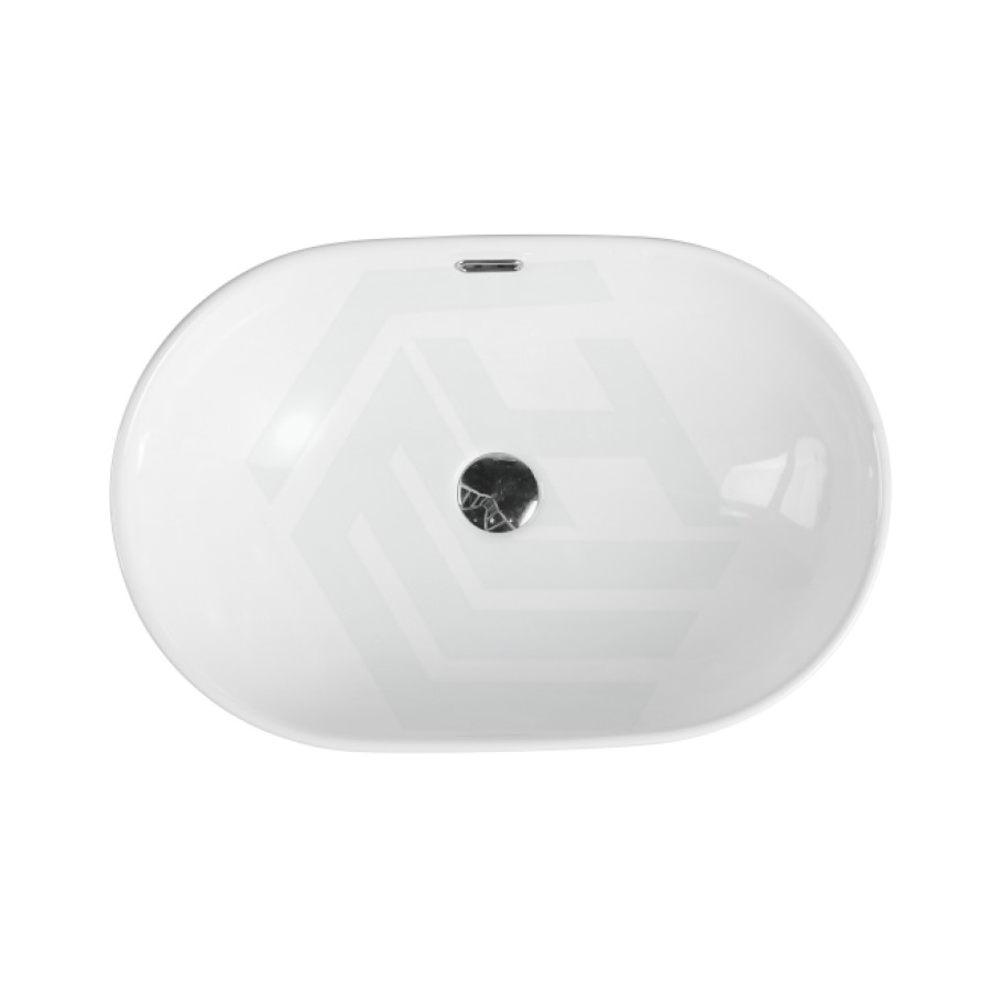 605X405X180Mm Inset Ceramic Basin Gloss White Oval Basins