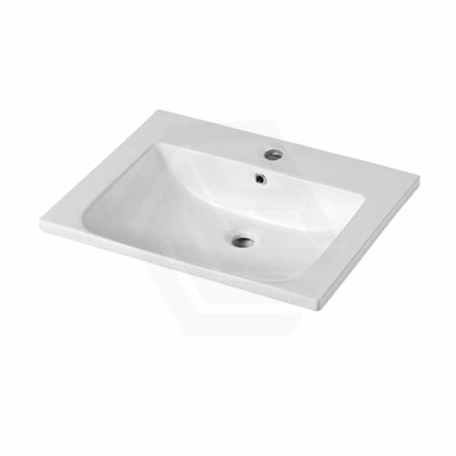 605X465X165Mm D Shape Ceramic Top For Bathroom Vanity Sleek High Gloss Single Bowl 1 Tap Hole