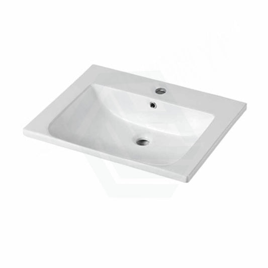 605X465X165Mm D Shape Ceramic Top For Bathroom Vanity Sleek High Gloss Single Bowl 1 Tap Hole