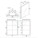 608Mmx800Mmx442Mm Fienza Corner Mirror Cabinet Pencil Edge Freestanding Vanities With Kickboard