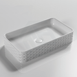 610X340X120Mm Rectangle Above Counter Ceramic Basin Matt White Basins