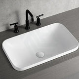 610X380X150Mm Rectangle Ceramic Inset Basin Gloss White Basins