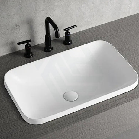 610X380X150Mm Rectangle Ceramic Inset Basin Gloss White Basins