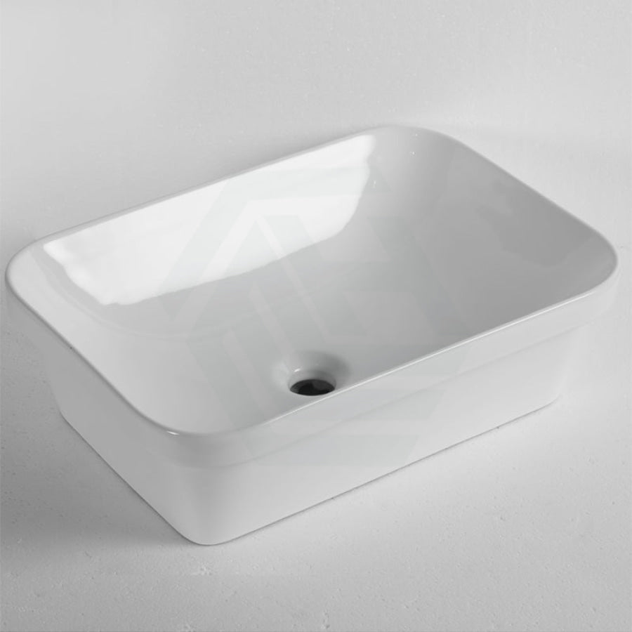 610X380X150Mm Rectangle Ceramic Inset Basin Gloss White Basins