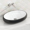 610X410X150Mm Oval Black & White Above Counter Ceramic Basin Round Edge Other Colour Basins