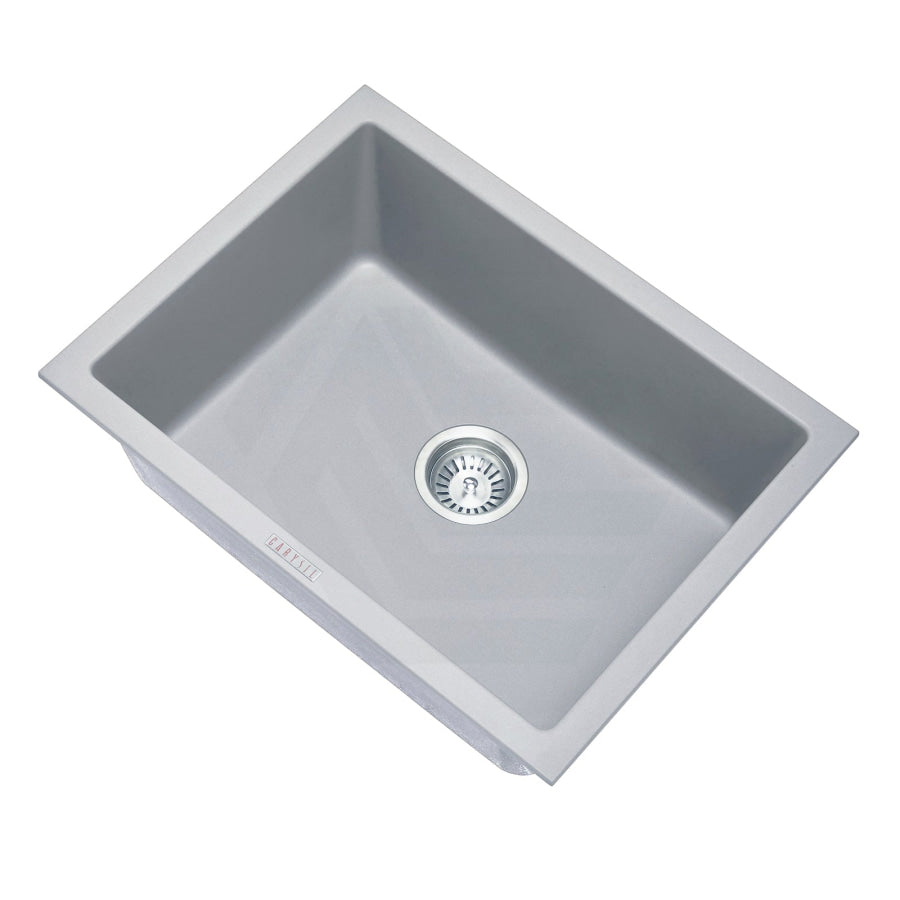 610X457X205Mm Carysil Concrete Grey Single Big Bowl Granite Kitchen/laundry Sink Top/flush/under