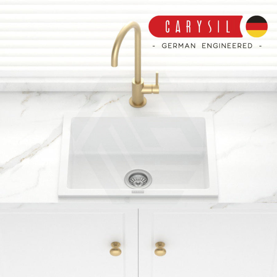 Carysil Granite Kitchen Sink Single Bowl 610mm White