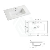 610X465X175Mm O Shape Ceramic Top For Bathroom Vanity Single Bowl 1 Or 3 Tap Holes Available Gloss