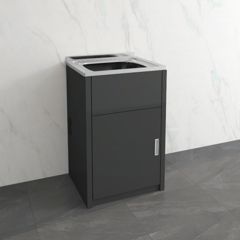 46L Matt Black Stainless Steel Laundry Tub Cabinet