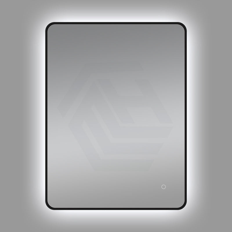 610X810Mm Led Mirror Black Framed Rectangle Backlit