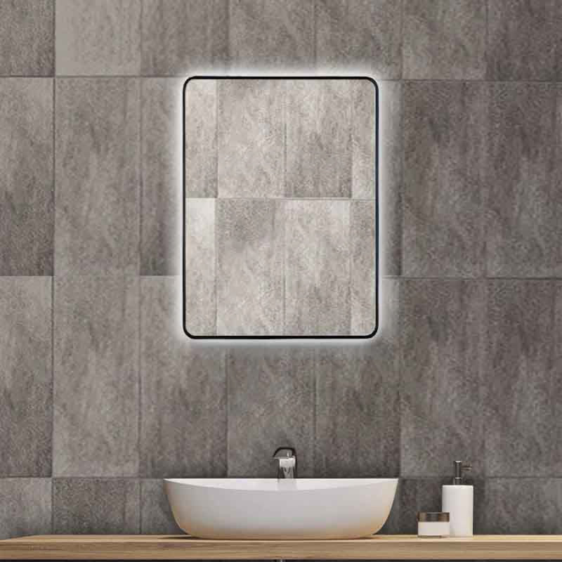 Led Mirror Black Framed Rectangle Backlit