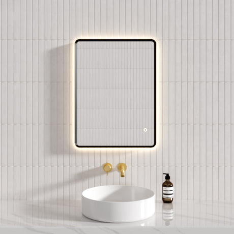 610X810Mm Led Mirror Black Framed Rectangle Backlit Horizontal/Vertical Installation Led Mirrors