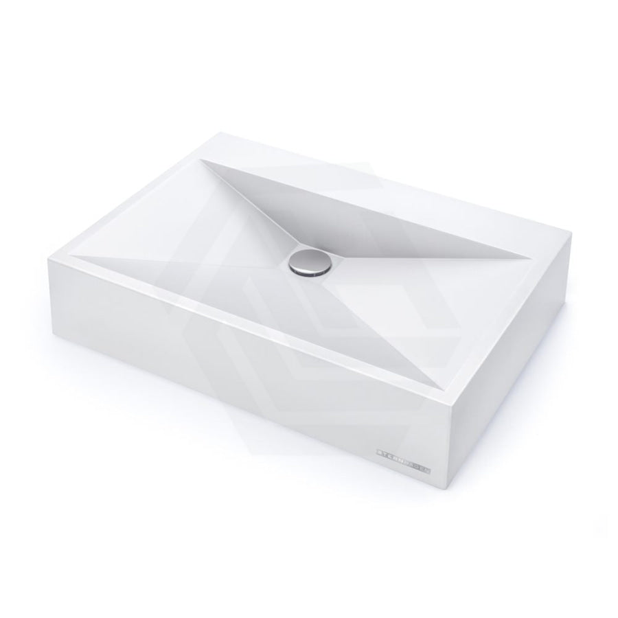 615X445X130Mm Above Counter Basin White Gloss Bathroom Wash Sani-Quartz Composite Golden Cut Basins