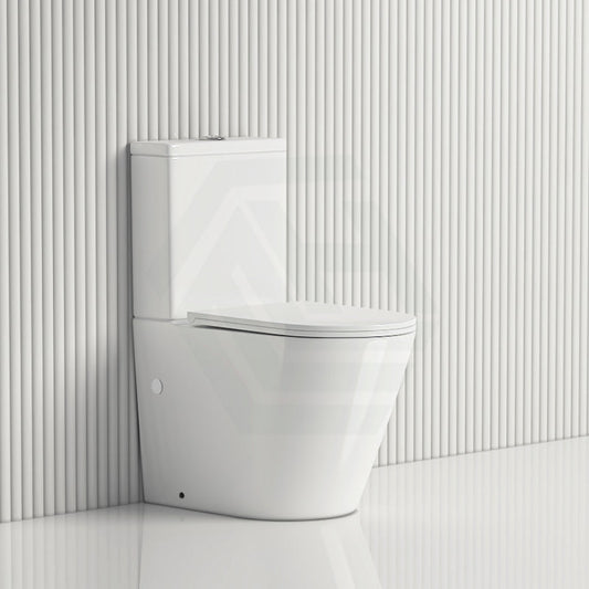 620X370X820Mm Bathroom Rimless Toilet Suite Back To Wall White Gloss Suites