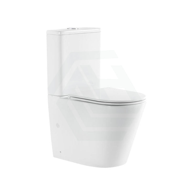 620X370X820Mm Bathroom Rimless Toilet Suite Back To Wall White Gloss Suites