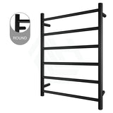 Electric Heated Towel Rail Round 6 Bars Matt Black