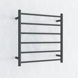 620X600X120Mm Round Black Electric Heated Towel Rack 6 Bars Stainless Steel