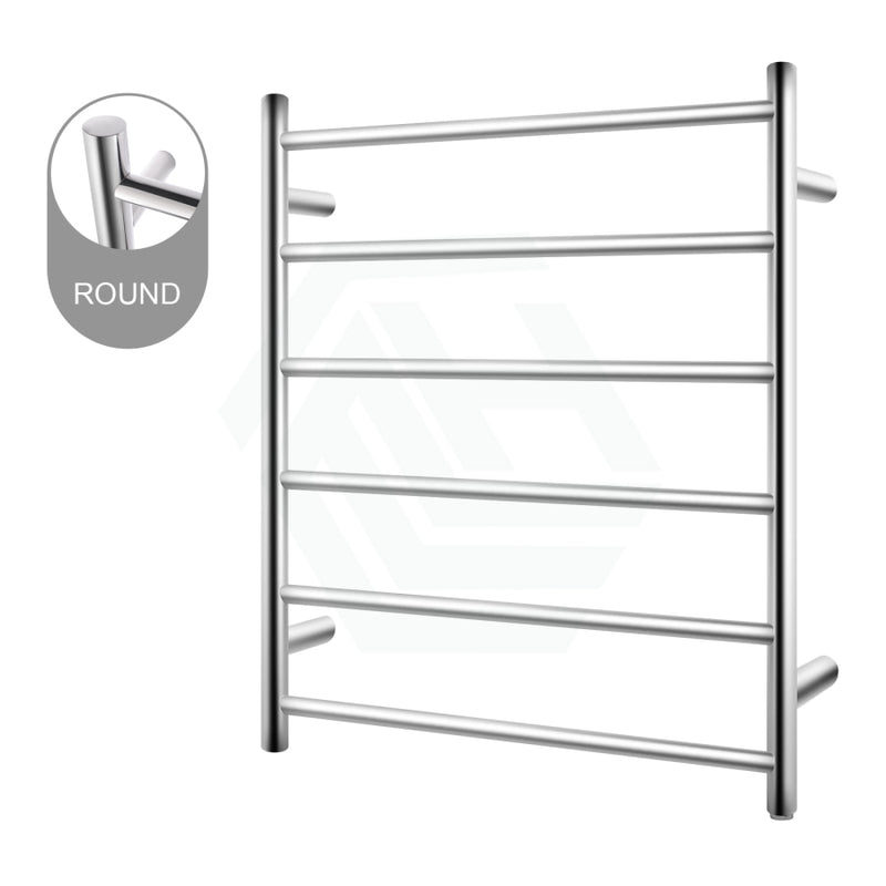 Electric Heated Towel Rail Round 6 Bars Chrome