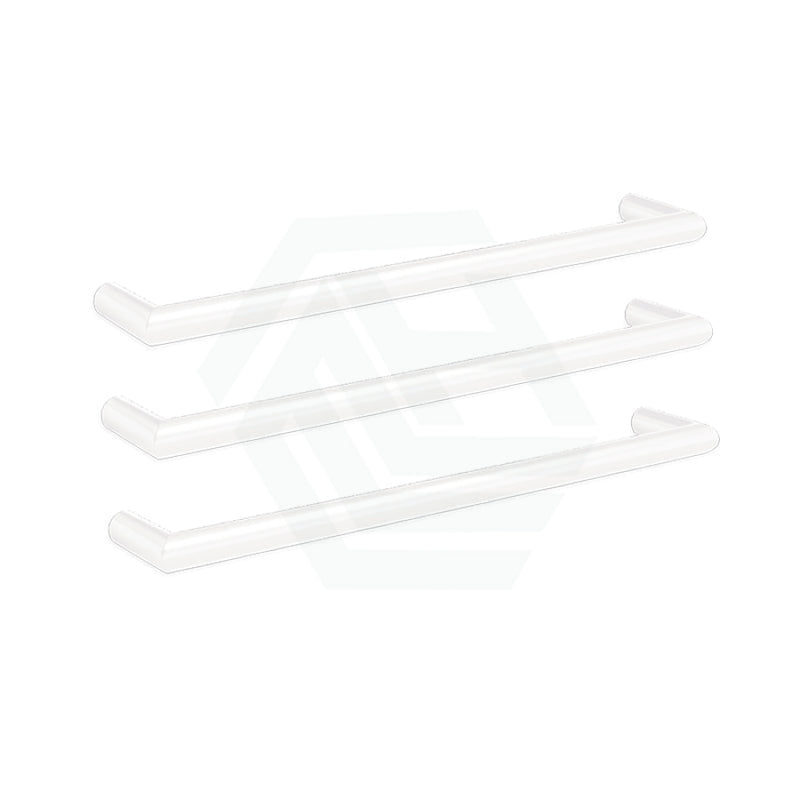 630Mm Thermogroup Round 3 Single Bar Heated Towel Rail Satin White None Rails