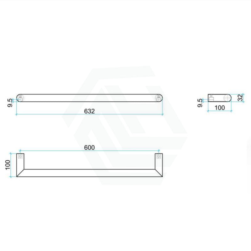 450/630/830Mm Round Single Bar Heated Towel Rail Polished Stainless Steel Rails