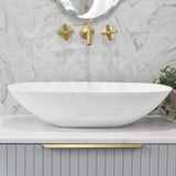 630X360X150Mm Rolo Soft Square Above Counter Matt White Artificial Stone Basin Sqaure Basins