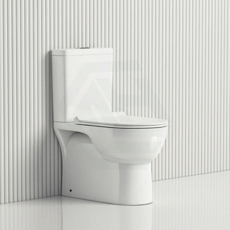 650X380X840Mm Rimless Flushing Ceramic White Wall Faced Toilet Suite Soft Seat Wels Watermark Bottom