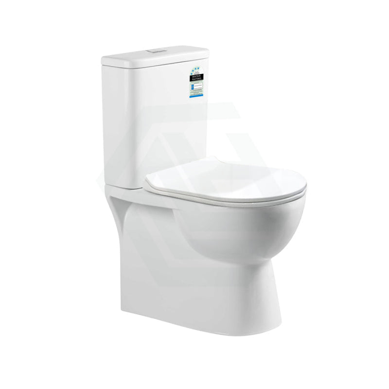 650X380X840Mm Rimless Flushing Ceramic White Wall Faced Toilet Suite Soft Seat Wels Watermark