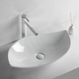 660X390X150Mm Above Counter Ceramic Art Basin Special Leaf Shape For Bathroom Basins