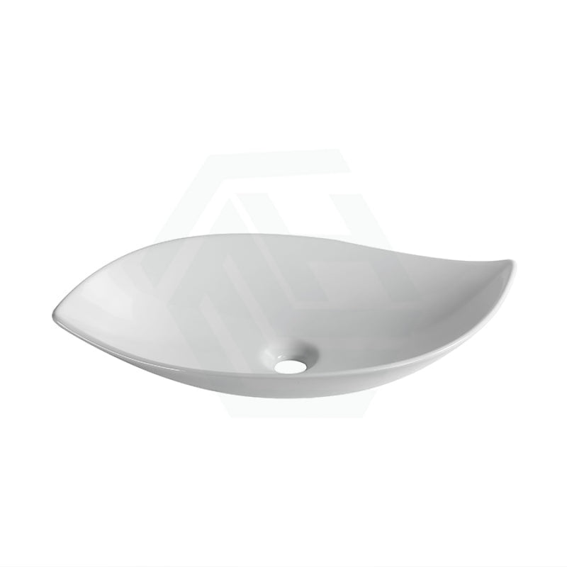 660X390X150Mm Above Counter Ceramic Art Basin Special Leaf Shape For Bathroom Basins