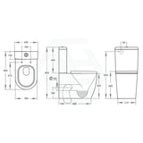 660X395X905Mm Ambulant Toilet Suite Box Rim Back To Wall Back/Left And Right Bottom Inlet Special