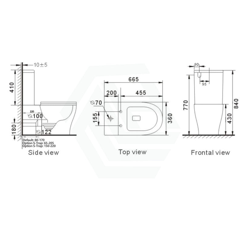 665X360X840Mm Tornado Silent High End Back To Wall Ceramic Toilet Suite Suites