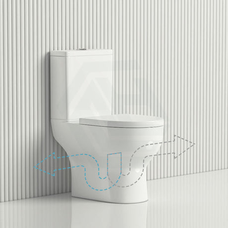 665X375X830Mm Right Or Left Hand Skew Trap Toilet Suite Tornado Flushing Ceramic Back And Bottom