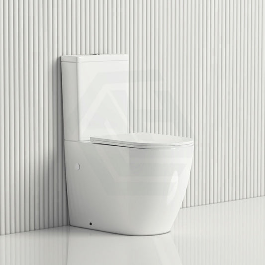 665X380X845Mm Bathroom Rimless Tornado Back To Wall Toilet Suite Ceramic Gloss White Suites