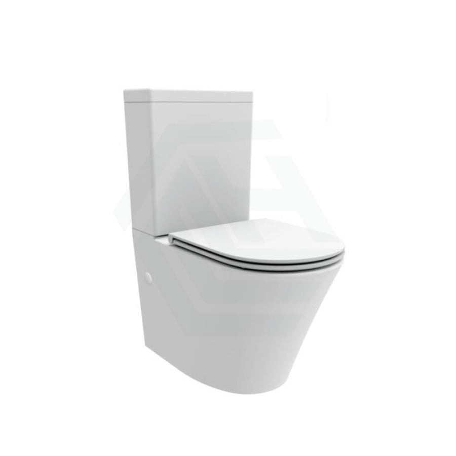 670X360X840Mm Englefield Bathroom Back To Wall Ceramic Toilet Suite Rimless Slim Low Profile Seat