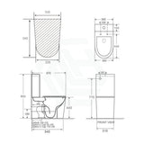 670X360X850Mm Bathroom Rimless Tornado Matt Black Toilet Suite Comfort Height Back To Wall Suites