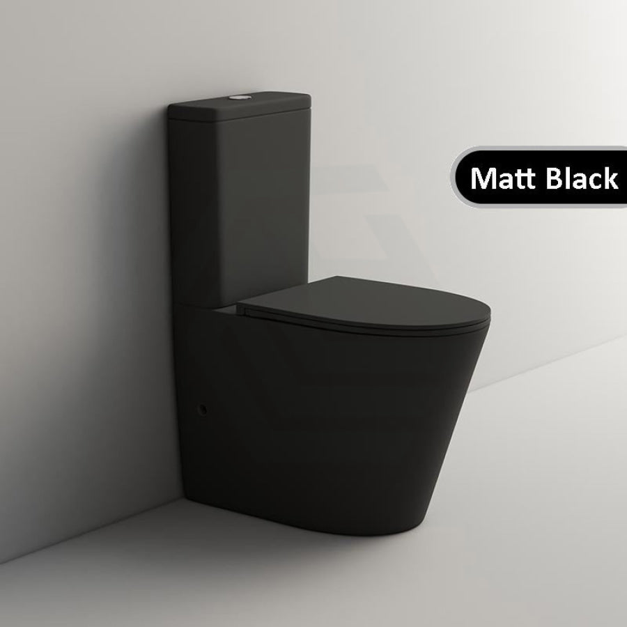 Pani 670X360X850Mm Bathroom Rimless Matt Black Toilet Suite Comfort Height Back To Wall