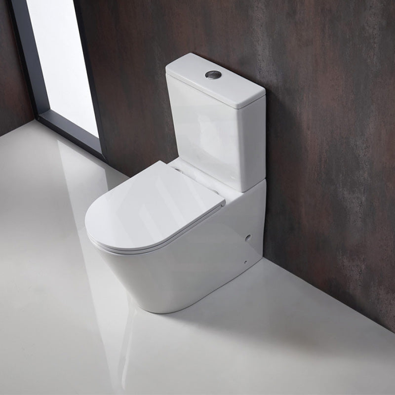 670X360X850Mm Bathroom Rimless Tornado Toilet Suite Comfort Height Back To Wall White Gloss Suites