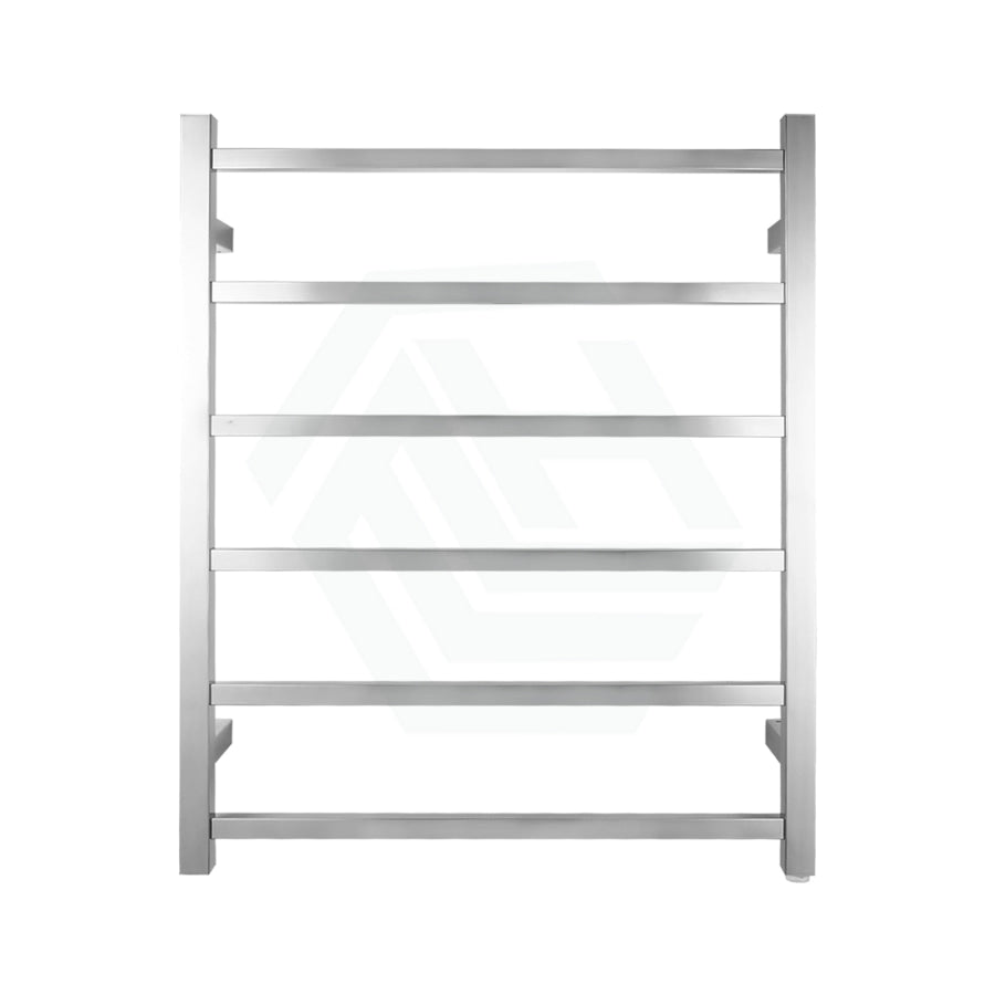 674X620X120Mm Square Chrome Electric Heated Towel Rack 6 Bars