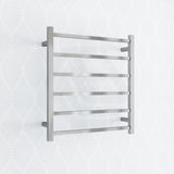 674X620X120Mm Square Chrome Electric Heated Towel Rack 6 Bars