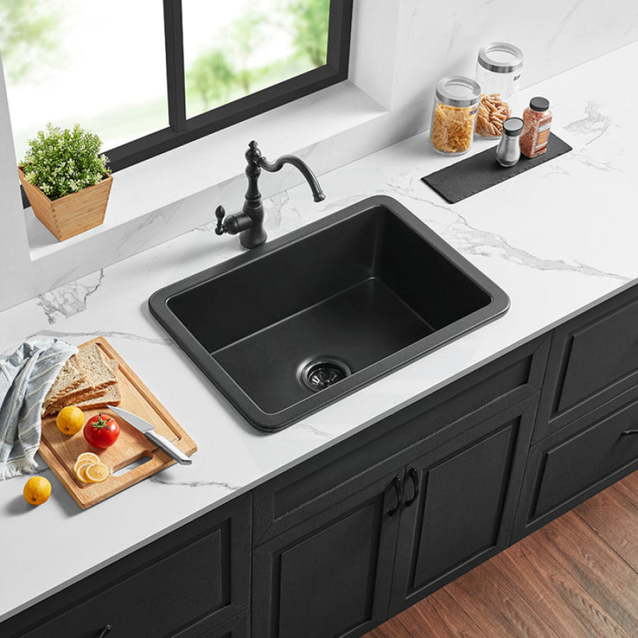 677X477X250Mm Matt Black Camden Fireclay Kitchen/Laundry Sink Single Bowl Top/Under Mount Kitchen