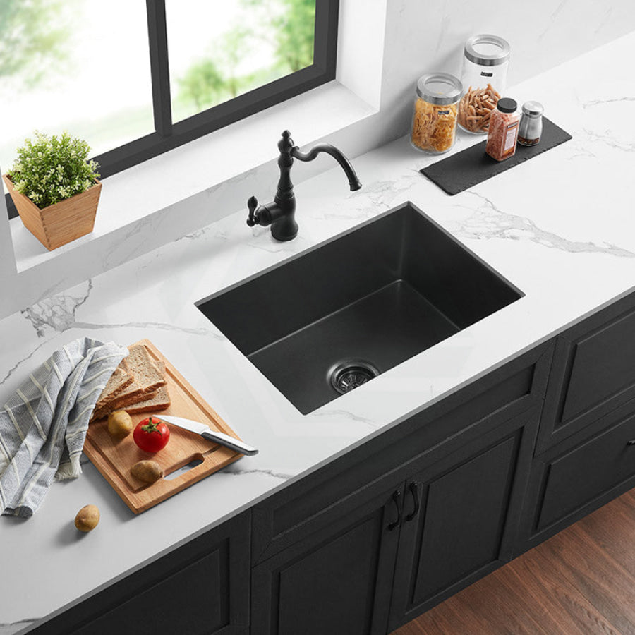 677X477X250Mm Matt Black Camden Fireclay Kitchen/Laundry Sink Single Bowl Top/Under Mount Kitchen