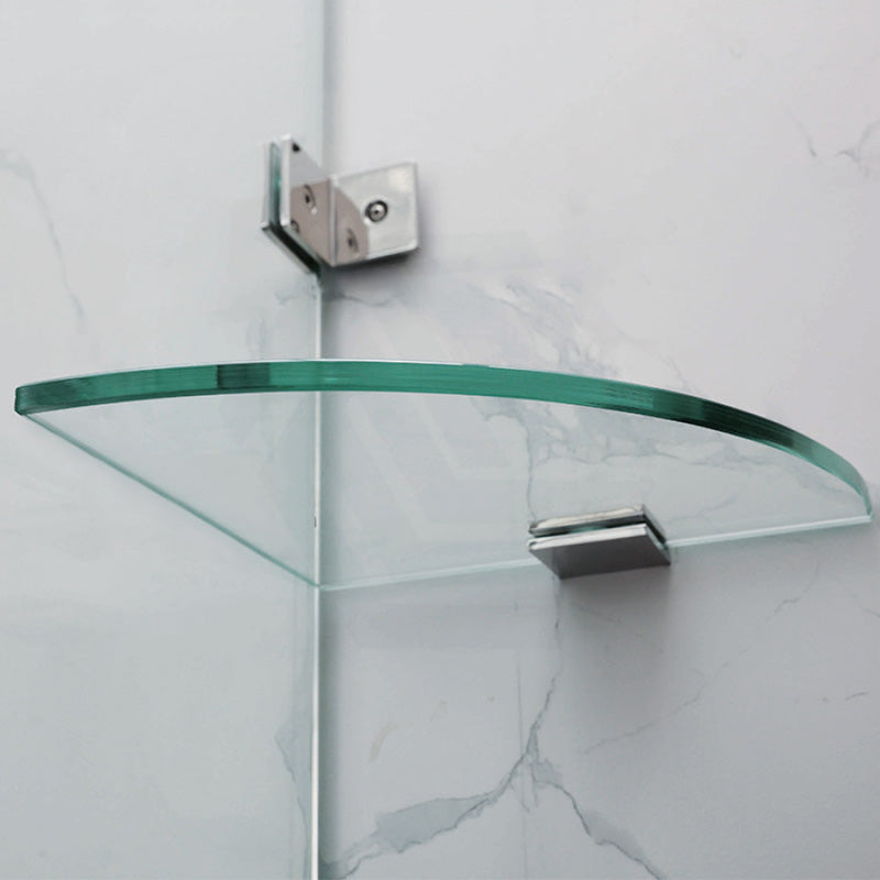 685-1400Mm L Shape Frameless Shower Screen Hinge Door Fixed Panel Chrome Fittings 10Mm Glass