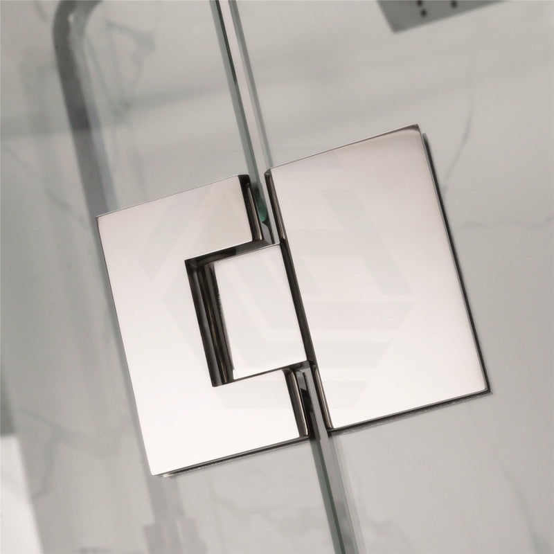 685-1400Mm L Shape Frameless Shower Screen Hinge Door Fixed Panel Chrome Fittings 10Mm Glass