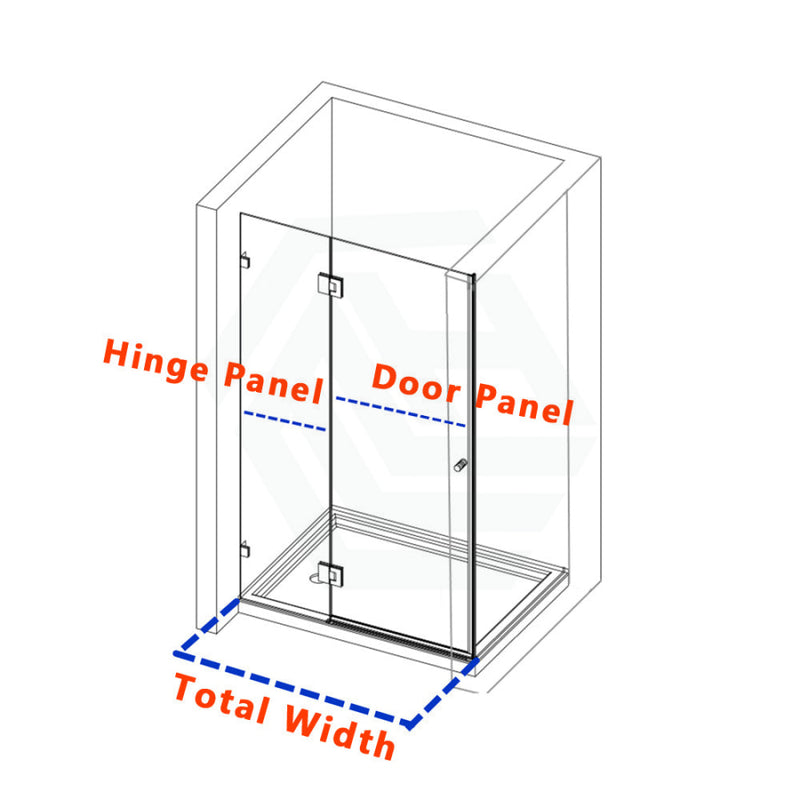 685-1400Mm Wall To Shower Screen Hinge And Door Panel Chrome Fittings Frameless 10Mm Glass Screens