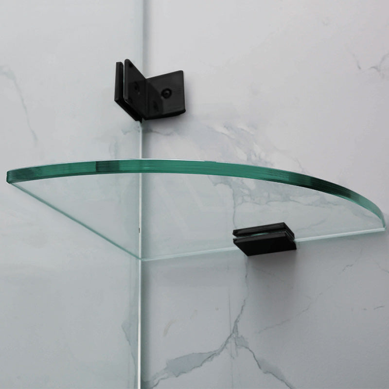 685-995Mm Wall To Shower Screen Hinge And Door Panel Matt Black Fittings Frameless 10Mm Glass