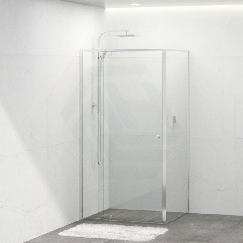 Semi-frameless Shower Screen L Shape Pivotal Door Chrome